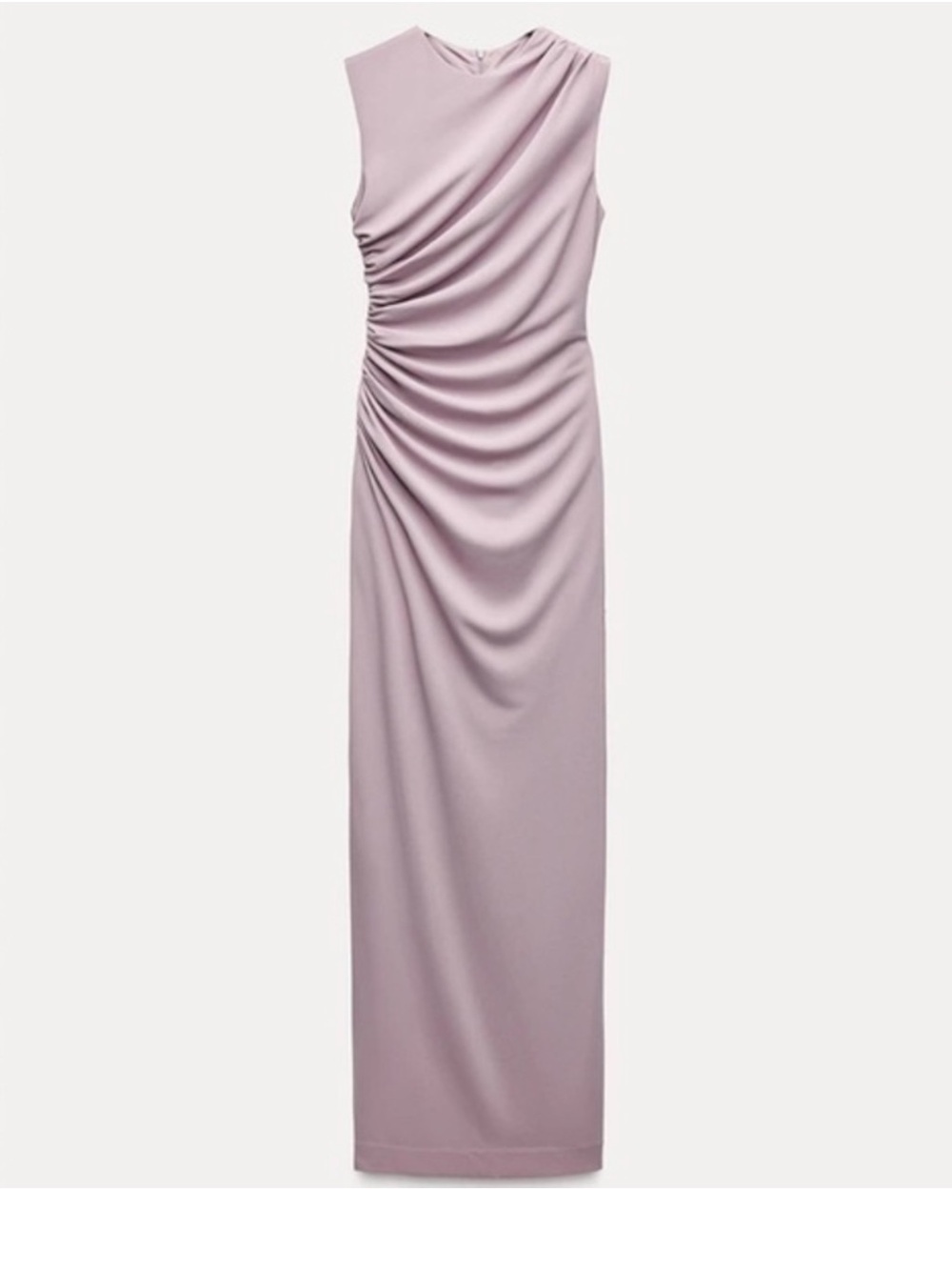 Zara Mauve Ruched Maxi Dress